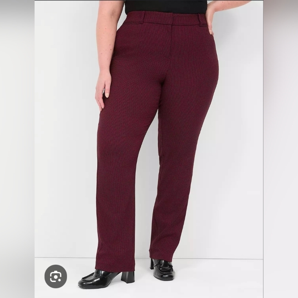 Lane Bryant 4 Season Straight Leg Pants In Cabernet 20P (6149)